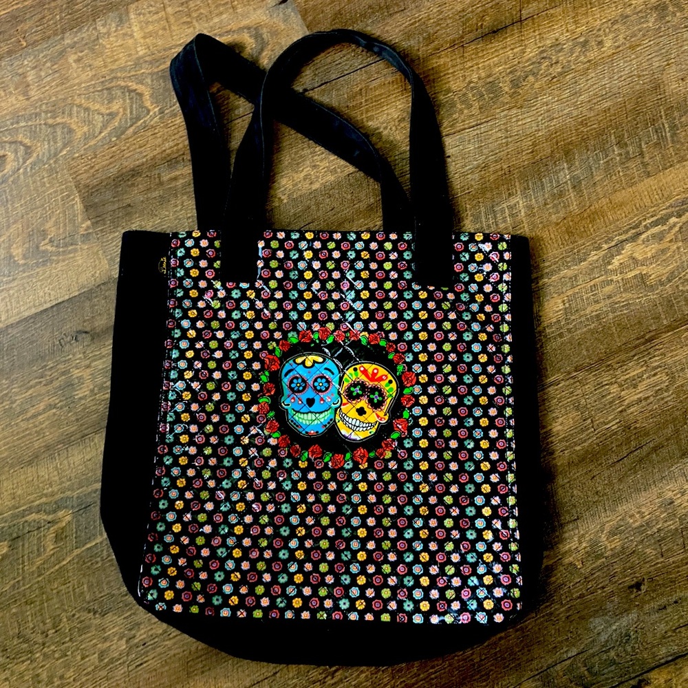(CLOSET CLOSING FINAL SALE) Dia de los Muertos Sugar Skull Day of the Dead Bag